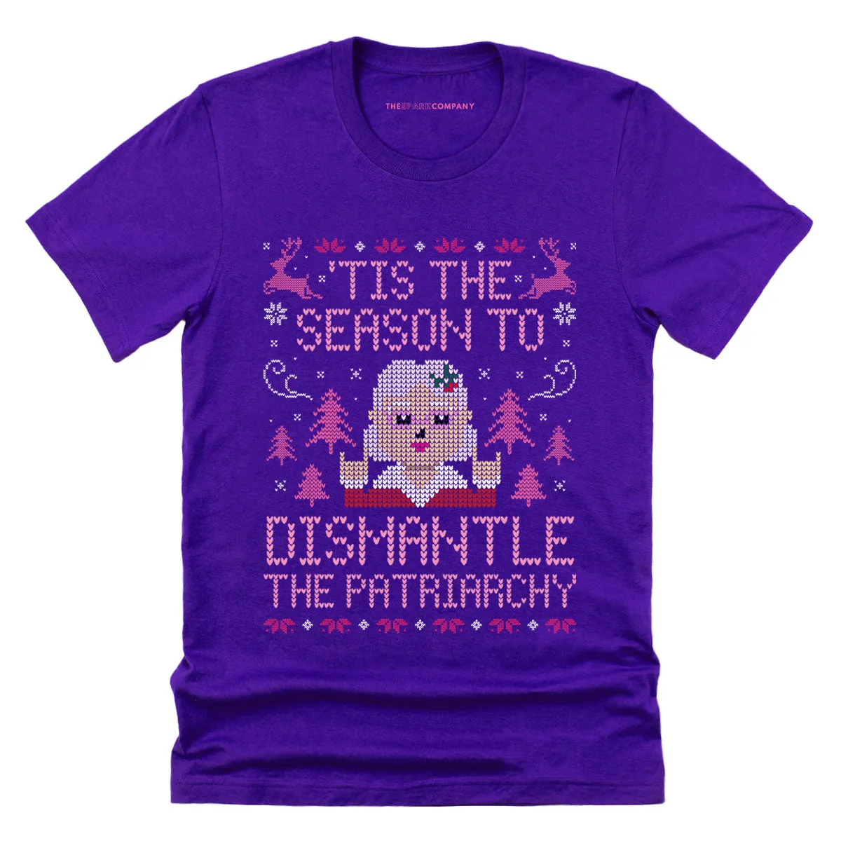 Tis The Season To Dismantle The Patriarchy Ugly Christmas T-Shirt sold by The Spark Company product image thumbnail 5