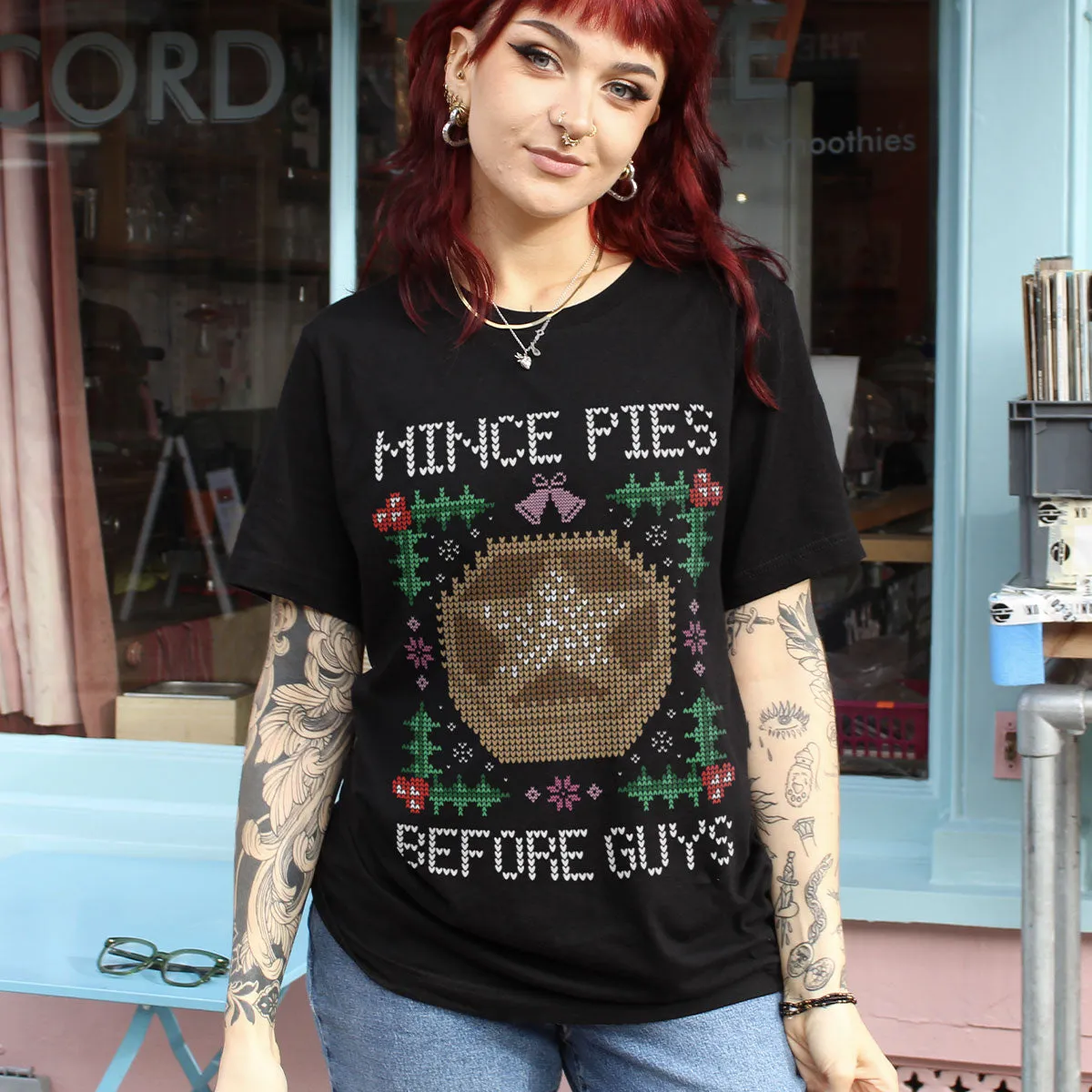 Mince Pies Before Guys Ugly Christmas T-Shirt sold by The Spark Company product image thumbnail 3