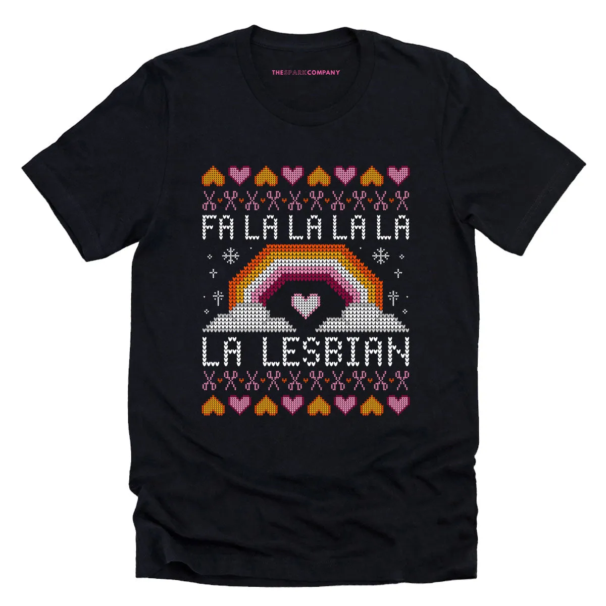 Fa-La-La Lesbian Ugly Christmas T-Shirt sold by The Spark Company product image thumbnail 3