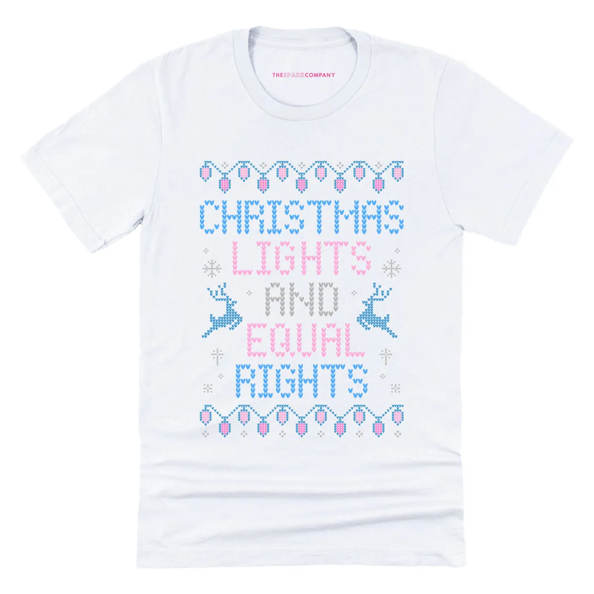 Christmas Lights And Equal Rights Ugly Christmas T-Shirt sold by The Spark Company product image thumbnail 4