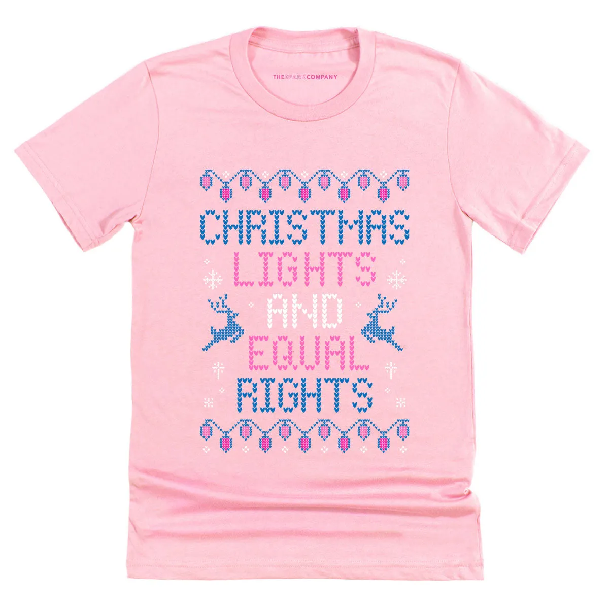 Christmas Lights And Equal Rights Ugly Christmas T-Shirt sold by The Spark Company product image thumbnail 3