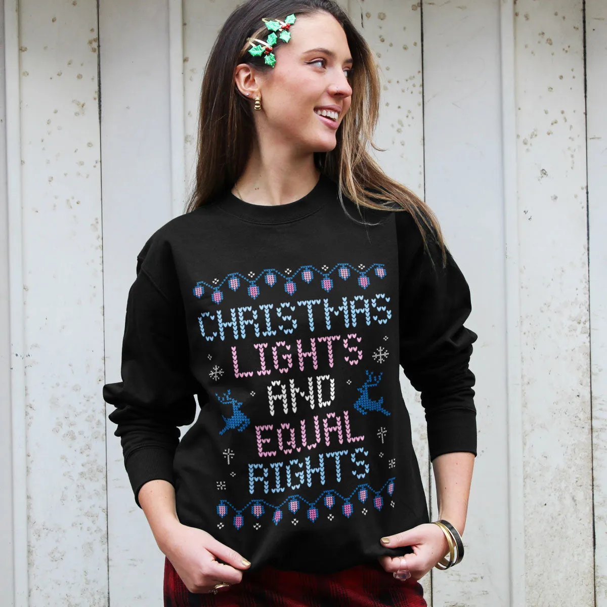 Christmas Lights And Equal Rights Ugly Christmas Jumper sold by The Spark Company product image thumbnail 2