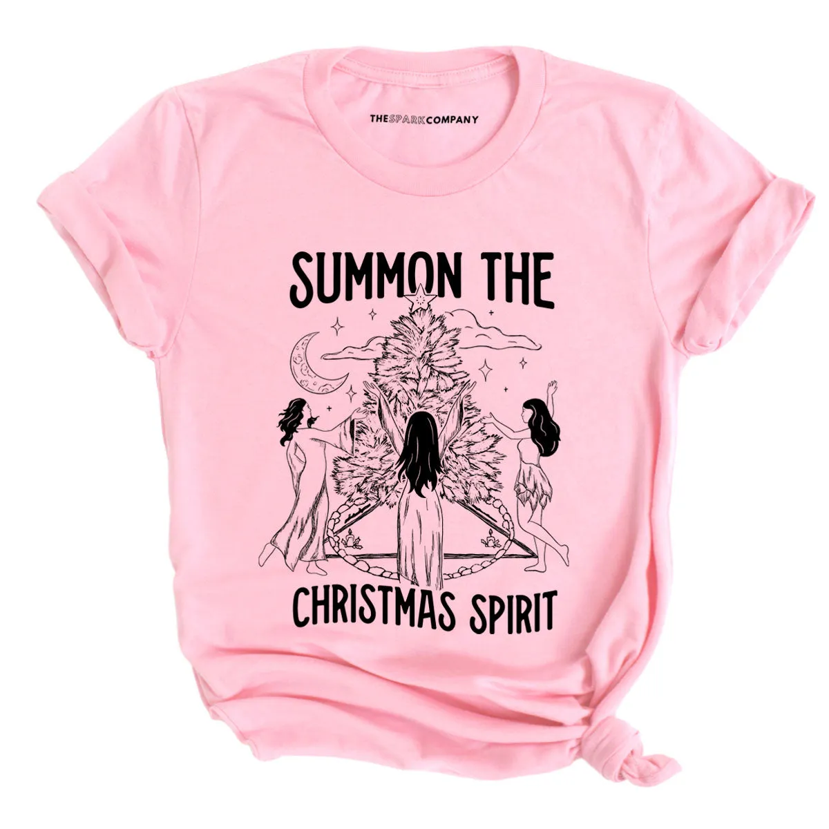 Summon The Christmas Spirit Ugly Christmas T-Shirt sold by The Spark Company