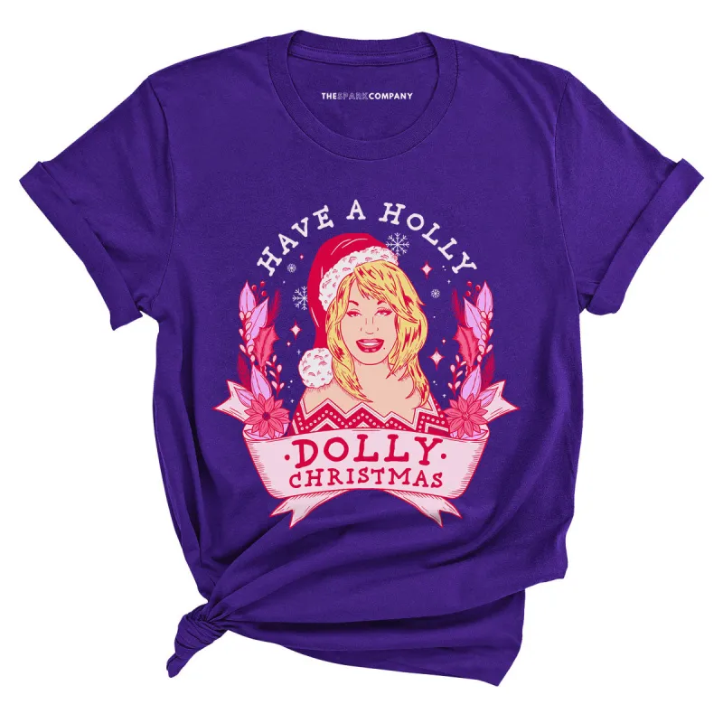 Holly Dolly Christmas Ugly Christmas T-Shirt sold by The Spark Company
