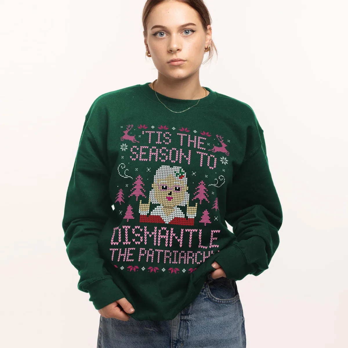 Tis The Season To Dismantle The Patriarchy Ugly Christmas Jumper sold by The Spark Company product image thumbnail 2