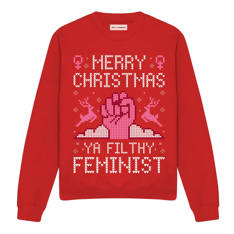 Merry Christmas Ya Filthy Feminist Ugly Christmas Jumper sold by The Spark Company