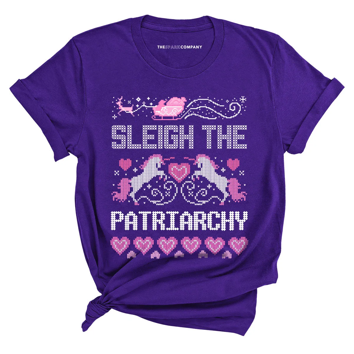 Sleigh The Patriarchy Ugly Christmas T-Shirt sold by The Spark Company