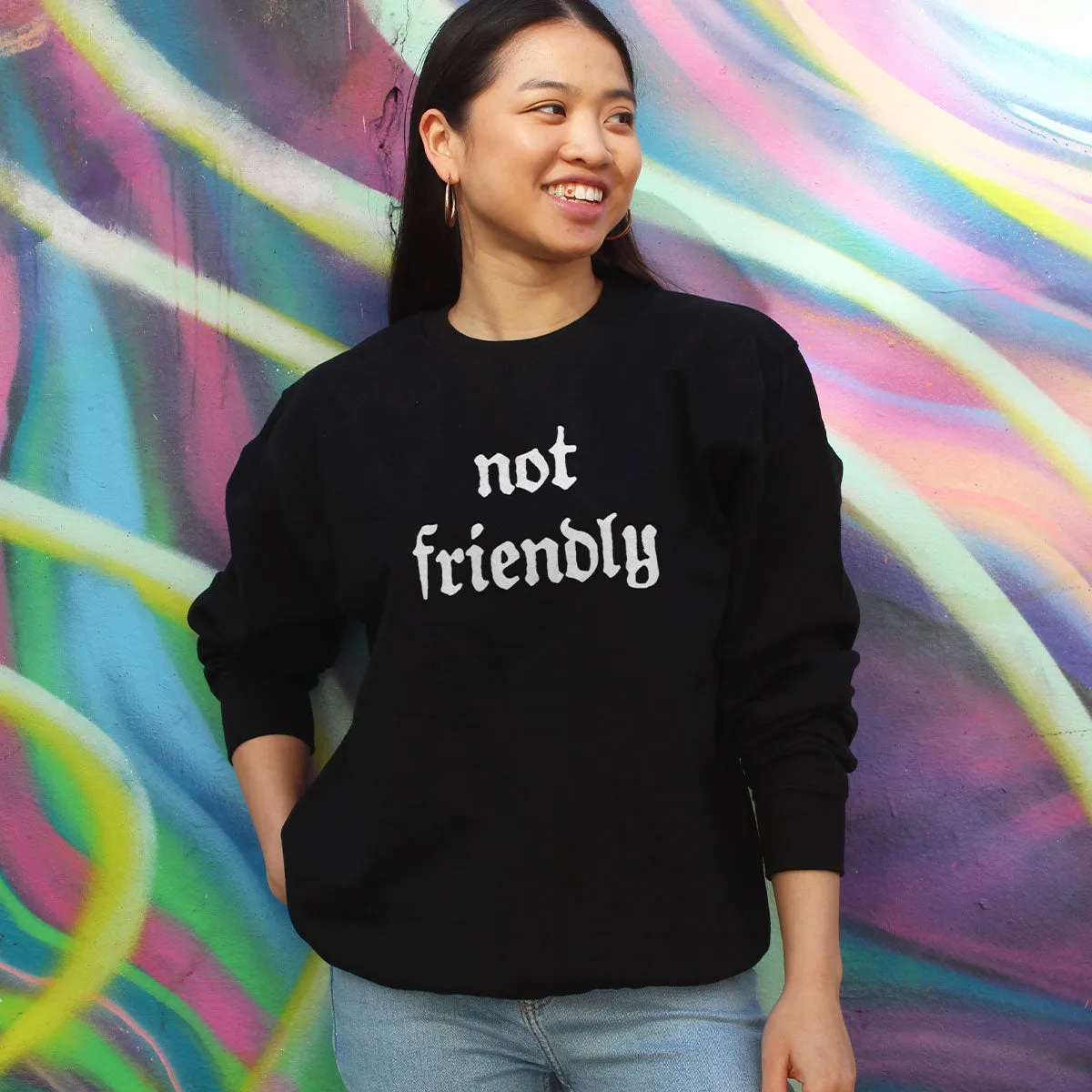 Not Friendly Sweatshirt sold by The Spark Company product image thumbnail 2