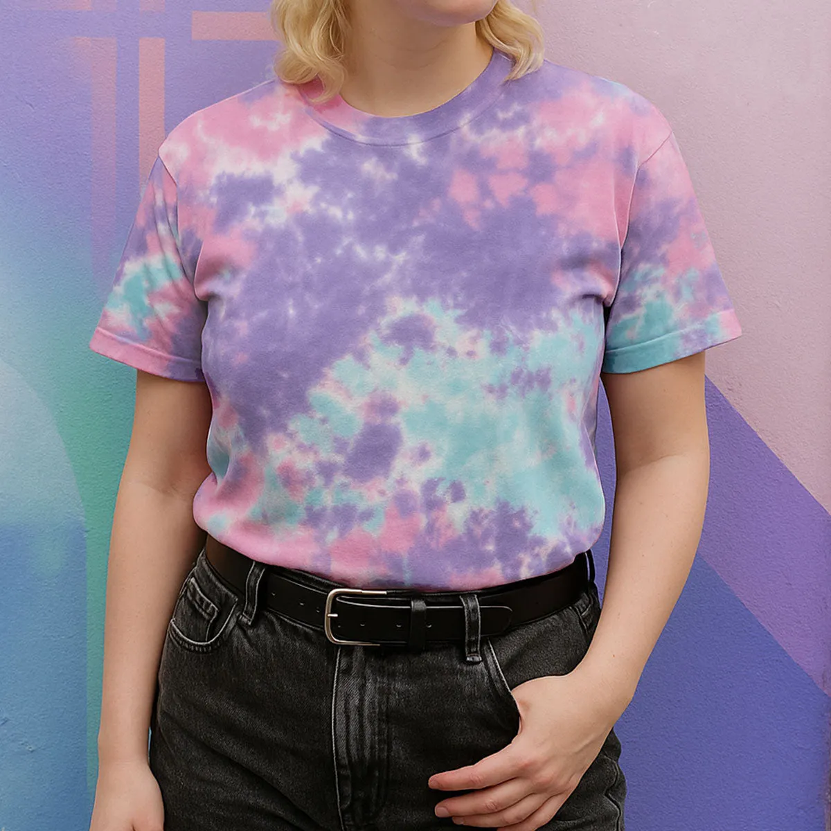 Trans Flag Inspired Tie Dye T-Shirt sold by The Spark Company product image thumbnail 2