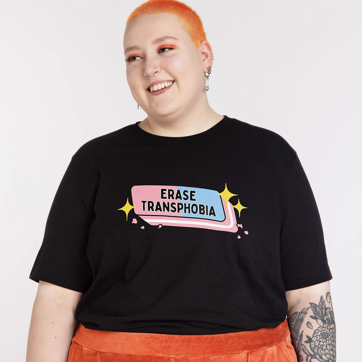 Erase Transphobia T-Shirt sold by The Spark Company product image thumbnail 2