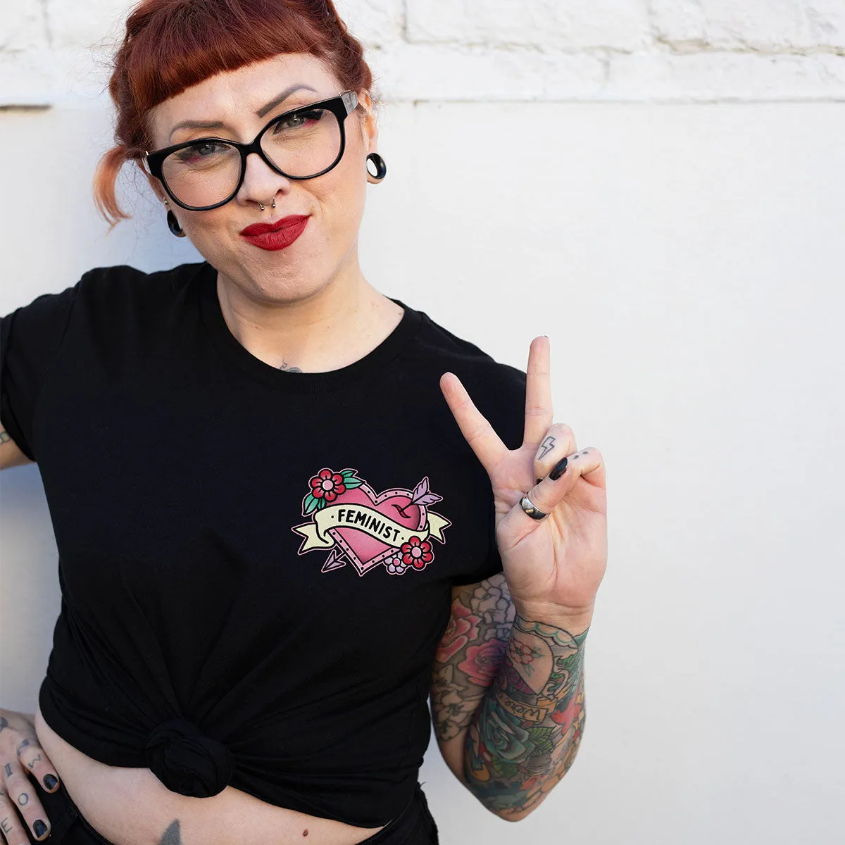 Feminist Heart T-Shirt sold by The Spark Company product image thumbnail 2