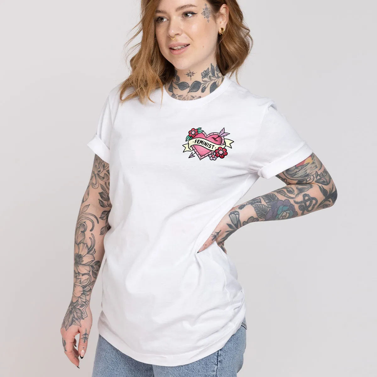 Feminist Heart T-Shirt sold by The Spark Company product image thumbnail 4