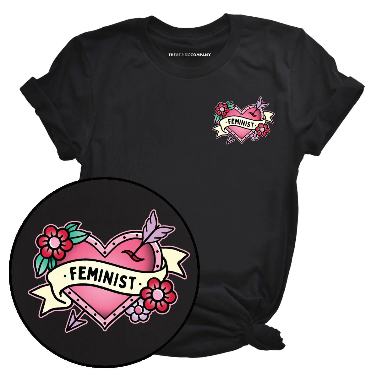 Feminist Heart T-Shirt sold by The Spark Company
