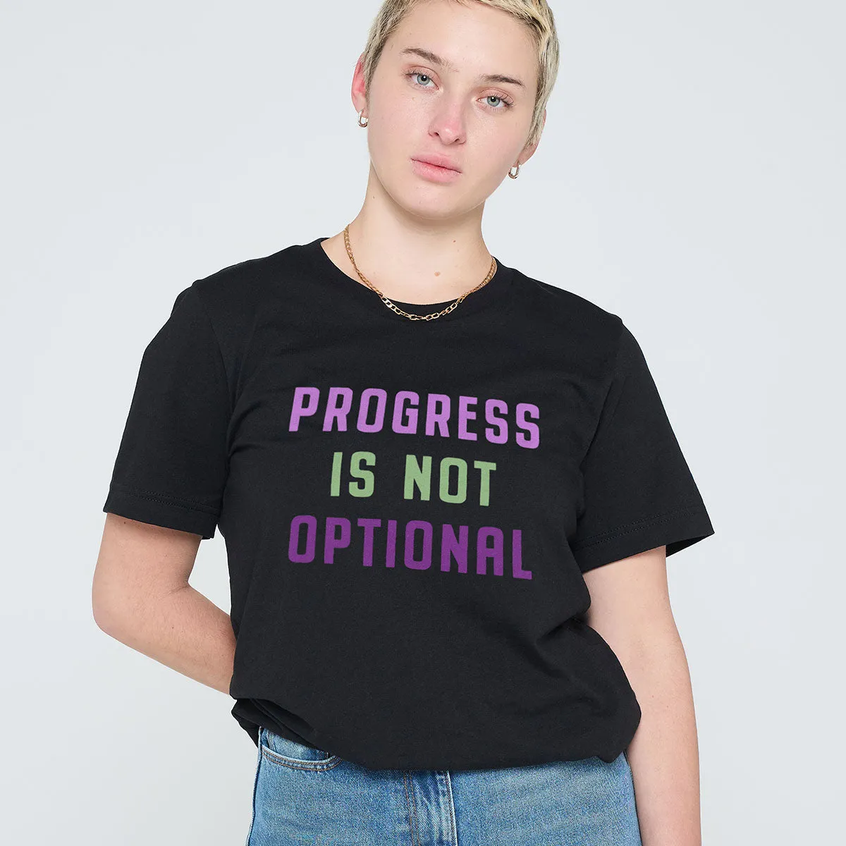 Progress Is Not Optional T-Shirt sold by The Spark Company product image thumbnail 2
