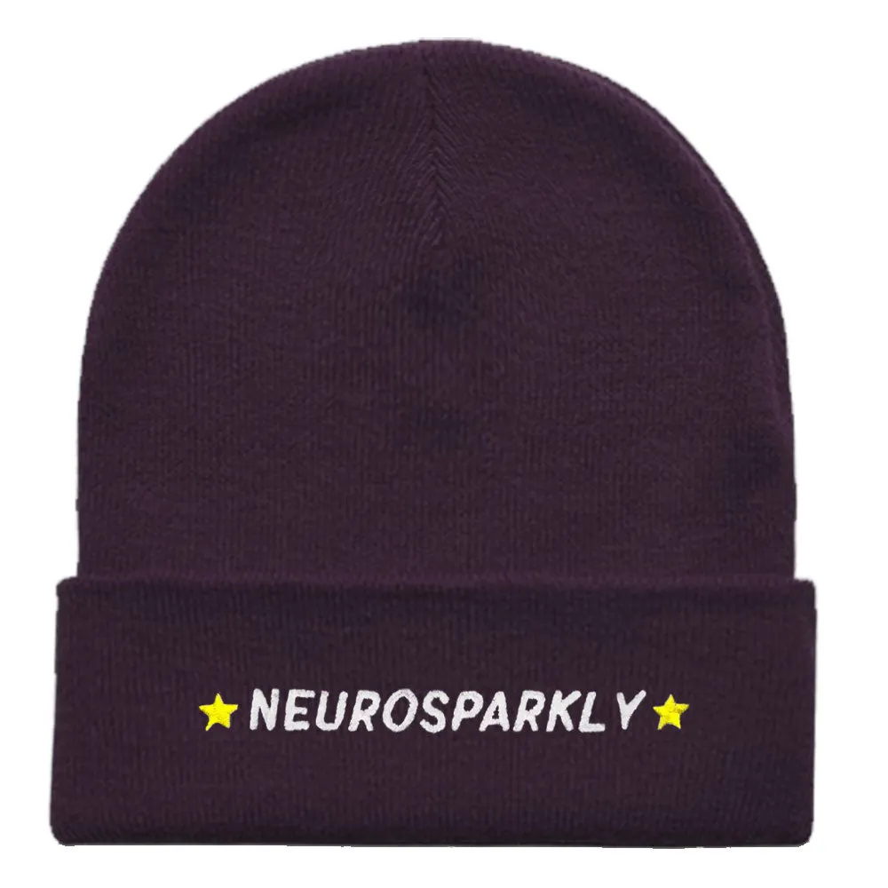 Neurosparkly Embroidered Beanie Hat sold by The Spark Company product image thumbnail 3