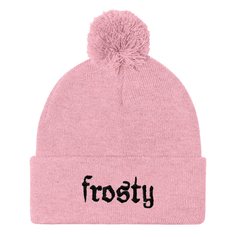 Frosty Embroidered Pom Pom Beanie Hat sold by The Spark Company product image thumbnail 4