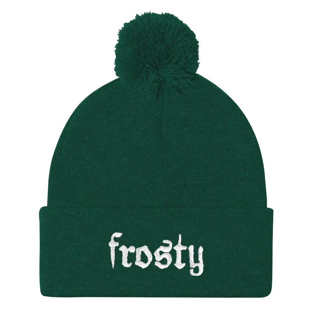 Frosty Embroidered Pom Pom Beanie Hat sold by The Spark Company product image thumbnail 2
