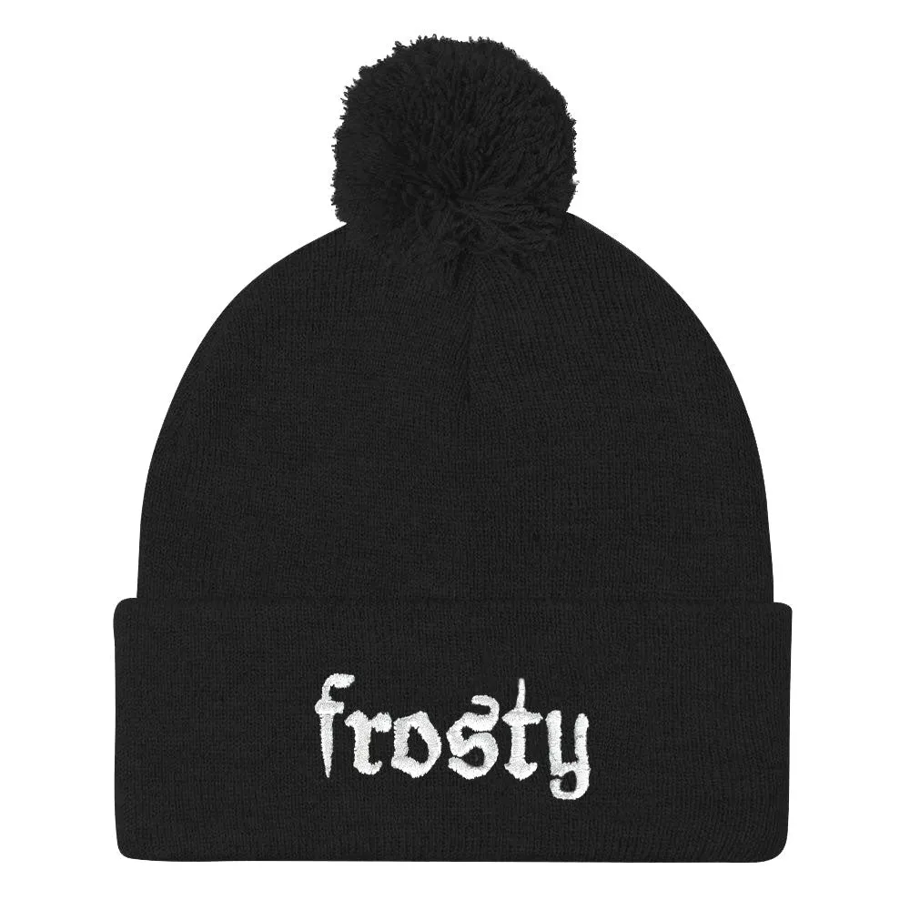 Frosty Embroidered Pom Pom Beanie Hat sold by The Spark Company product image thumbnail 3