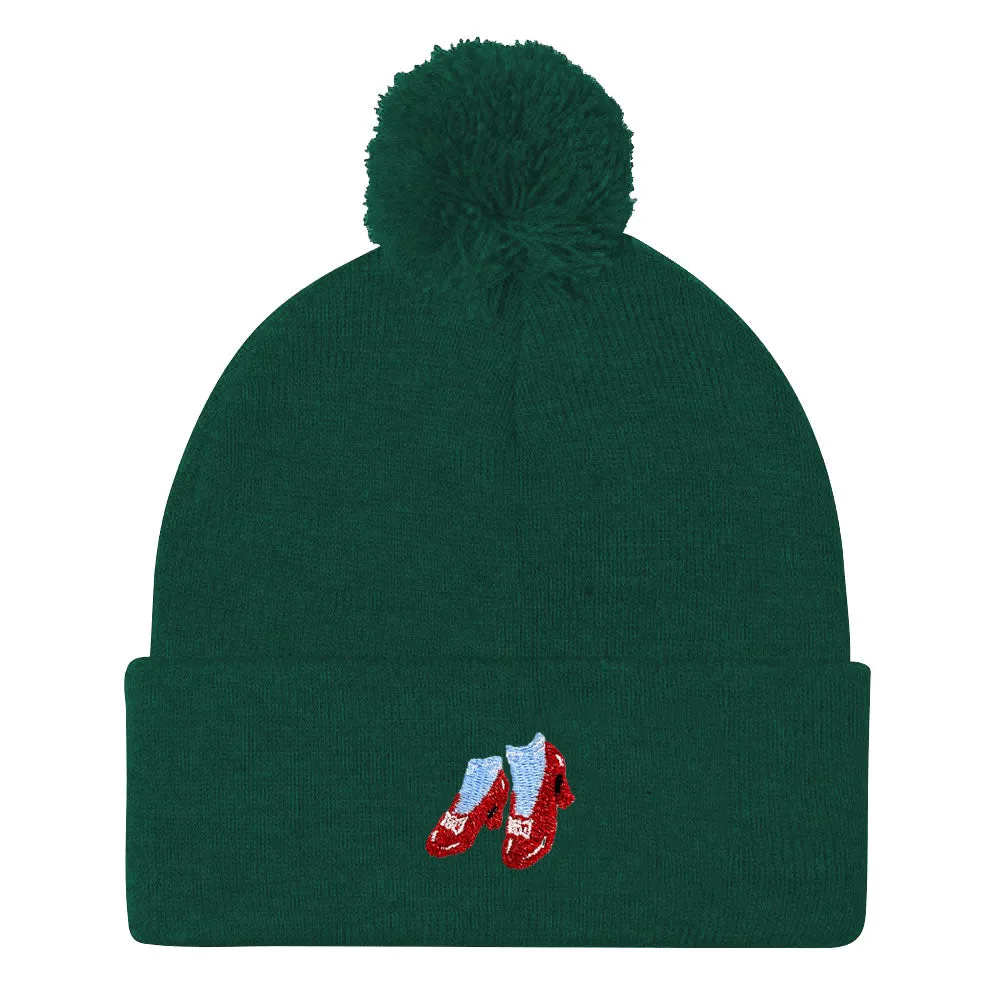 Ruby Slippers Embroidered Pom Pom Beanie Hat sold by The Spark Company product image thumbnail 4