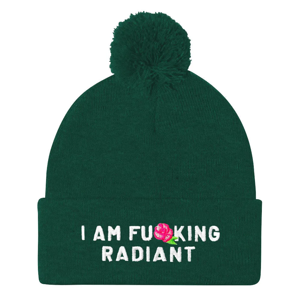 I Am F*cking Radiant Embroidered Pom Pom Beanie Hat sold by The Spark Company product image thumbnail 3
