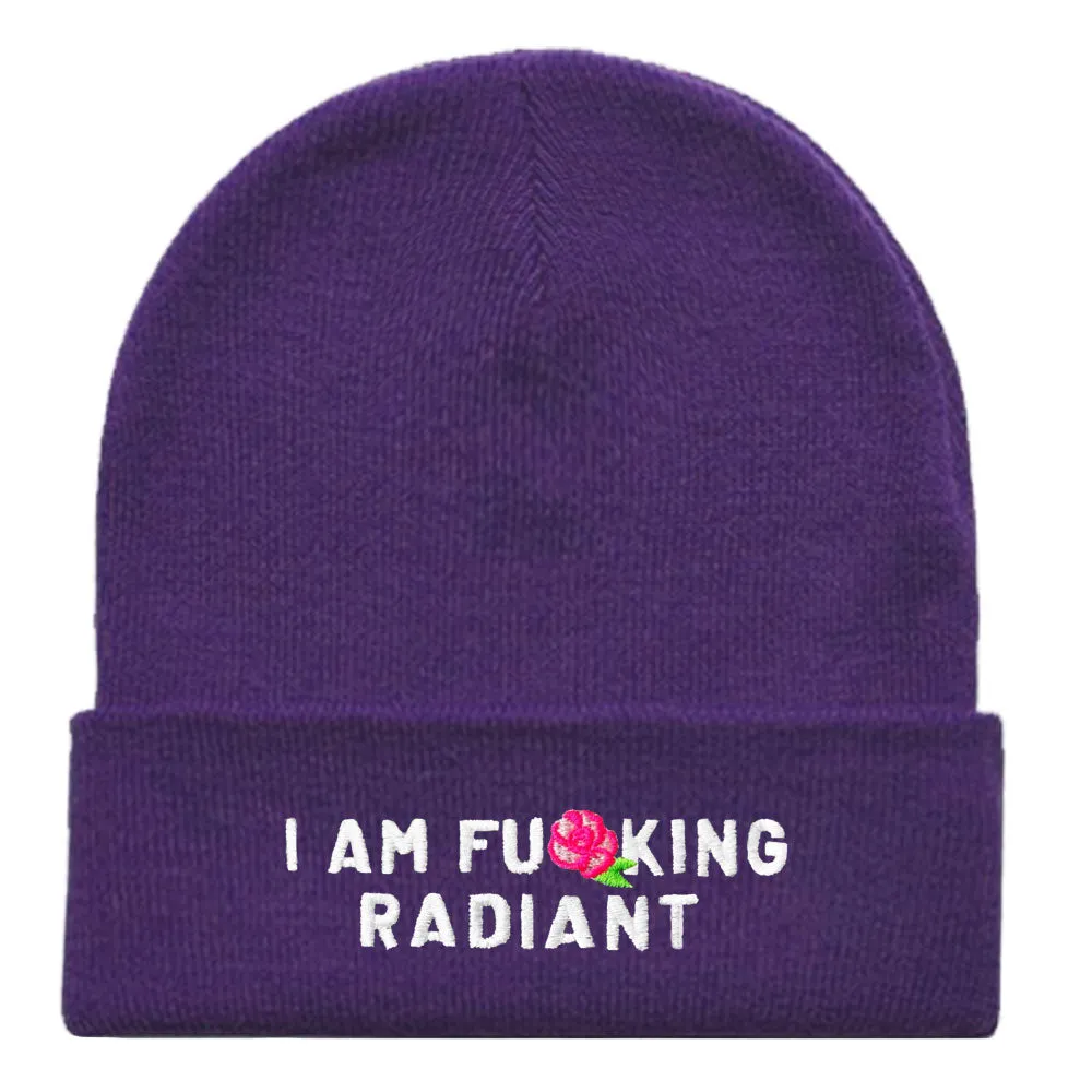I Am F*cking Radiant Embroidered Beanie Hat sold by The Spark Company product image thumbnail 4