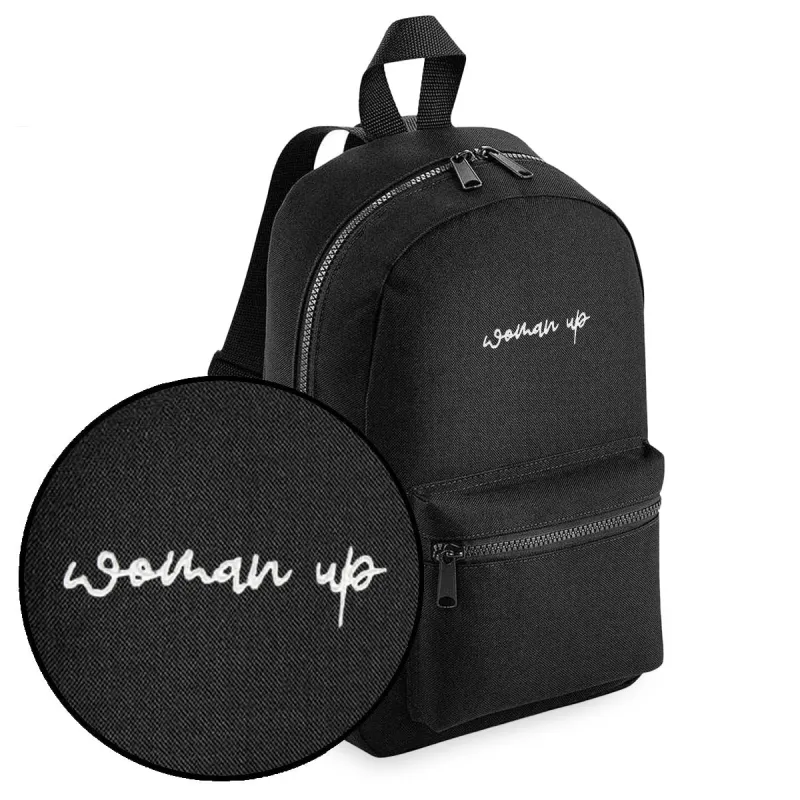 Woman Up Embroidered Mini Backpack sold by The Spark Company