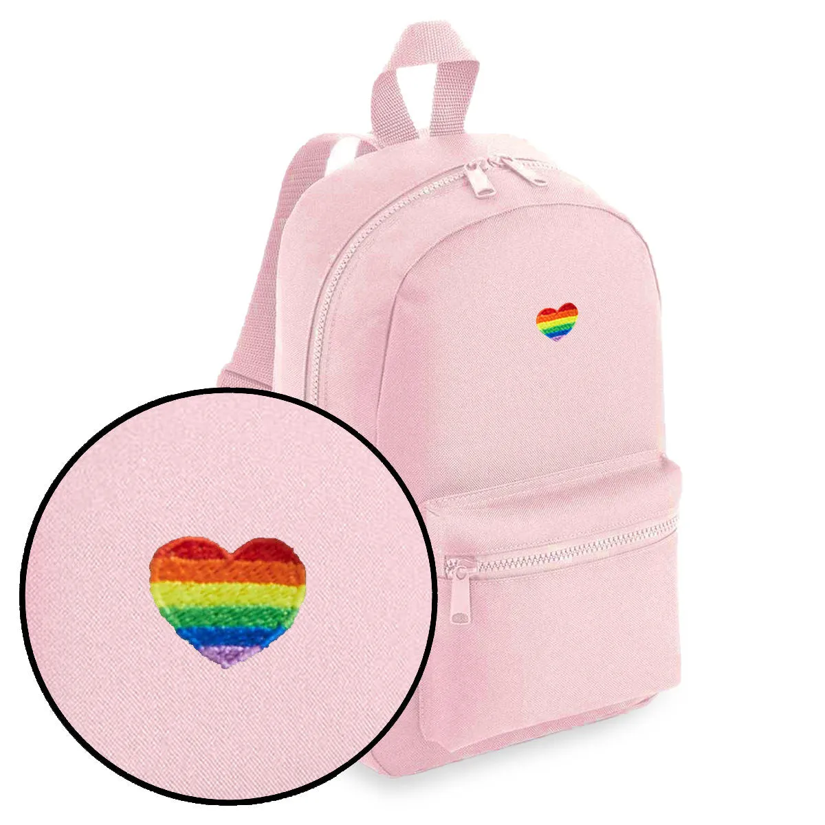 Rainbow Heart Embroidered Mini Backpack sold by The Spark Company product image thumbnail 3
