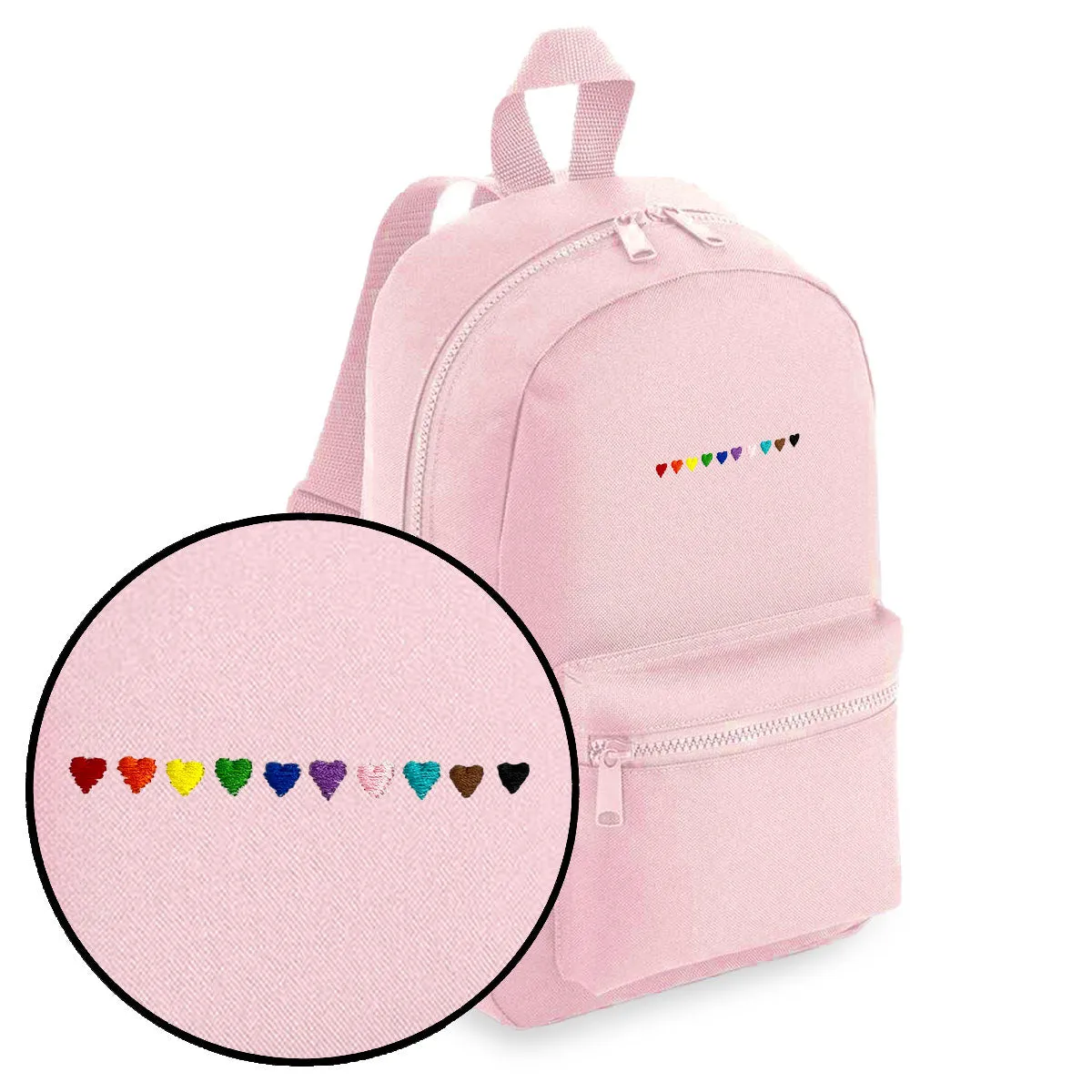 Pride Hearts Embroidered Mini Backpack sold by The Spark Company product image thumbnail 4