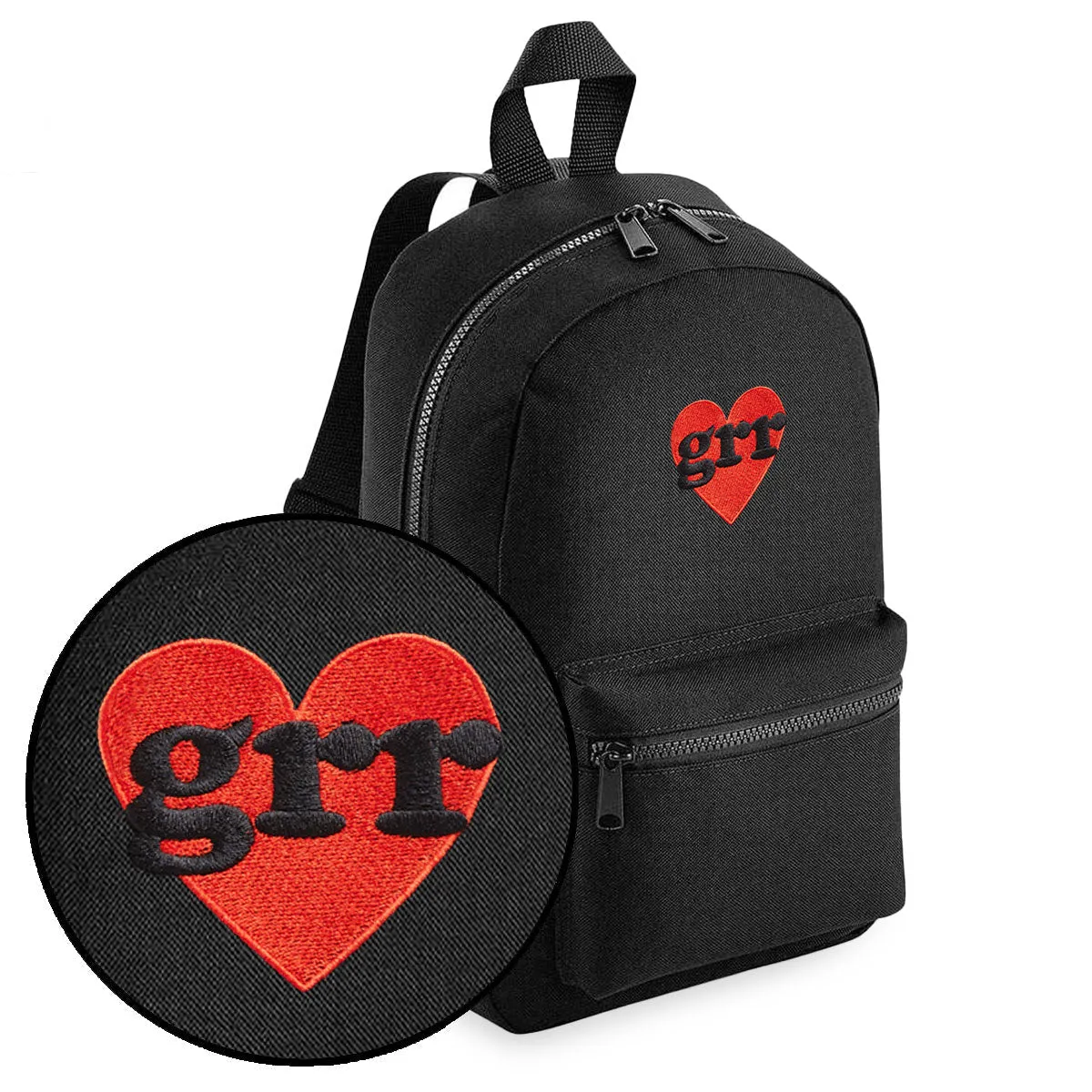 Grr Heart Embroidered Mini Backpack sold by The Spark Company product image thumbnail 4