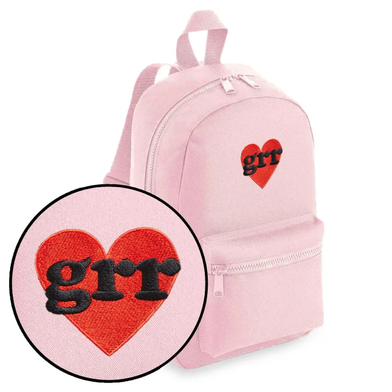 Grr Heart Embroidered Mini Backpack sold by The Spark Company