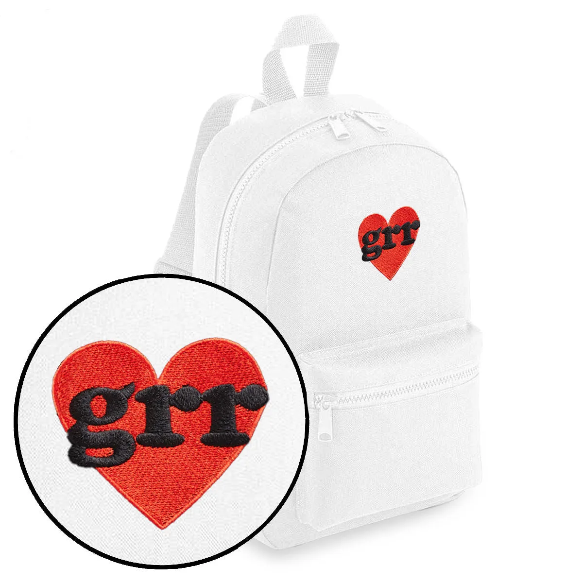 Grr Heart Embroidered Mini Backpack sold by The Spark Company product image thumbnail 5