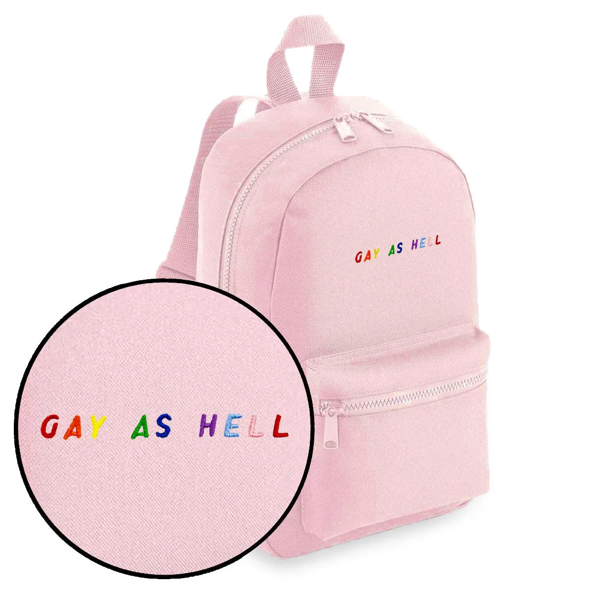 Gay As Hell Embroidered Mini Backpack sold by The Spark Company product image thumbnail 4