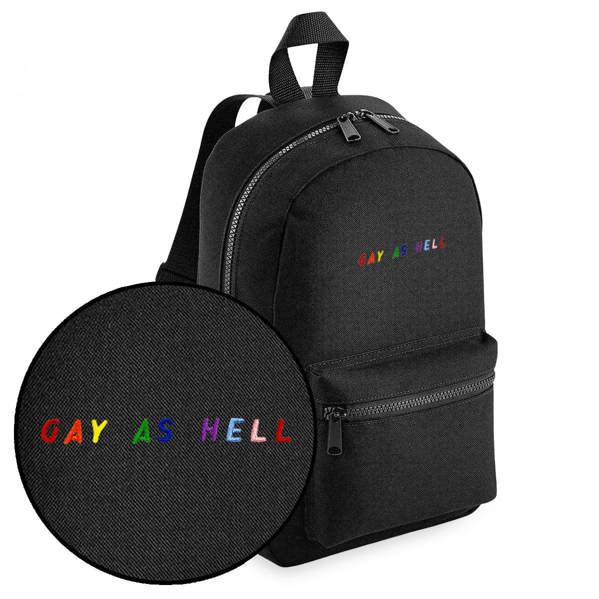 Gay As Hell Embroidered Mini Backpack sold by The Spark Company product image thumbnail 2