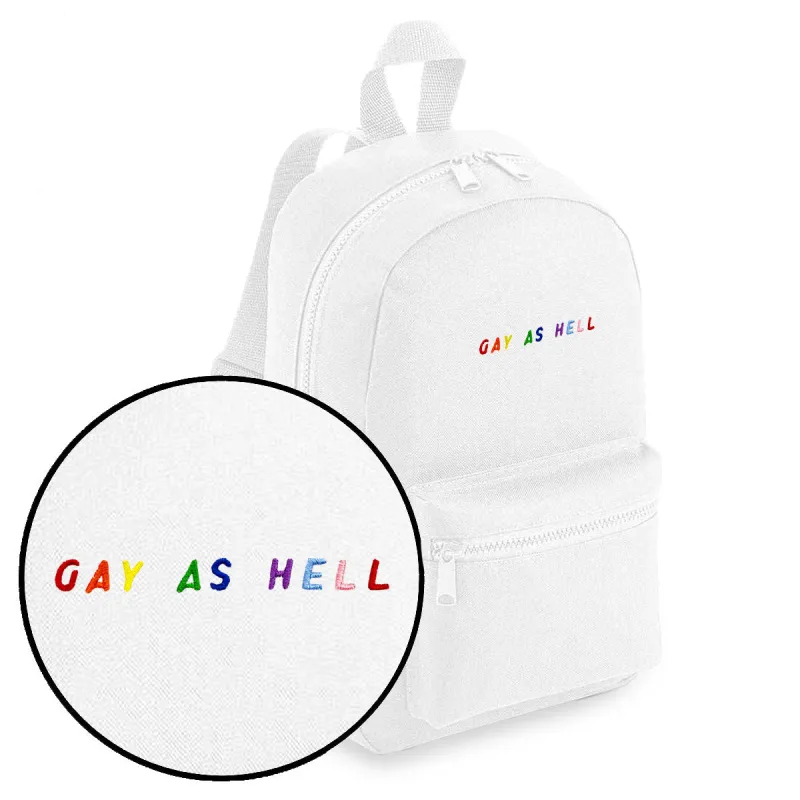 Gay As Hell Embroidered Mini Backpack sold by The Spark Company