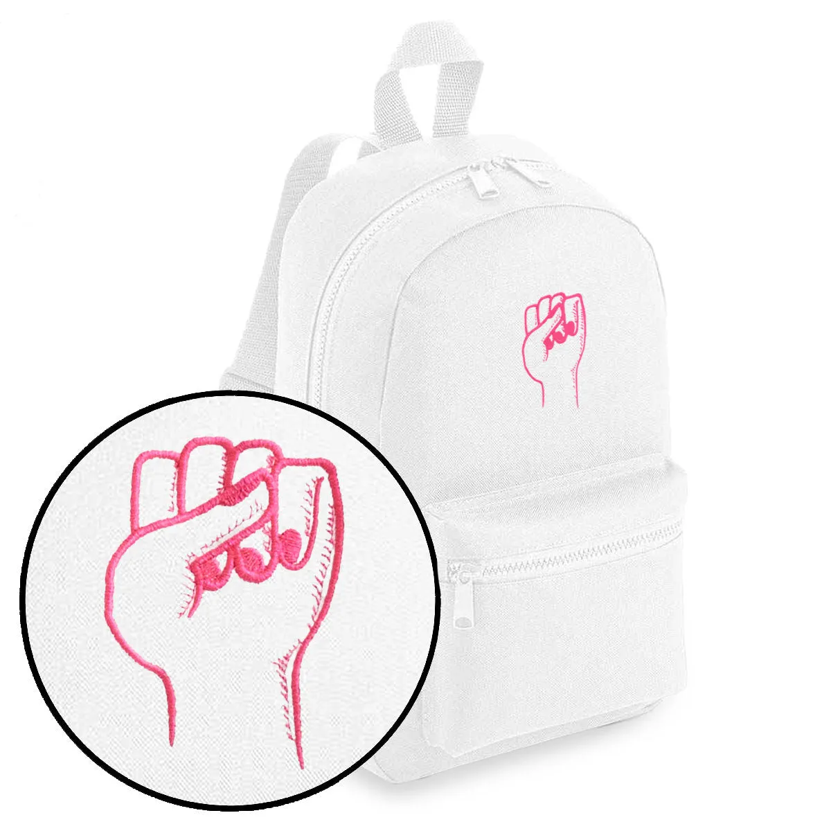 Feminist Fist Embroidered Mini Backpack sold by The Spark Company