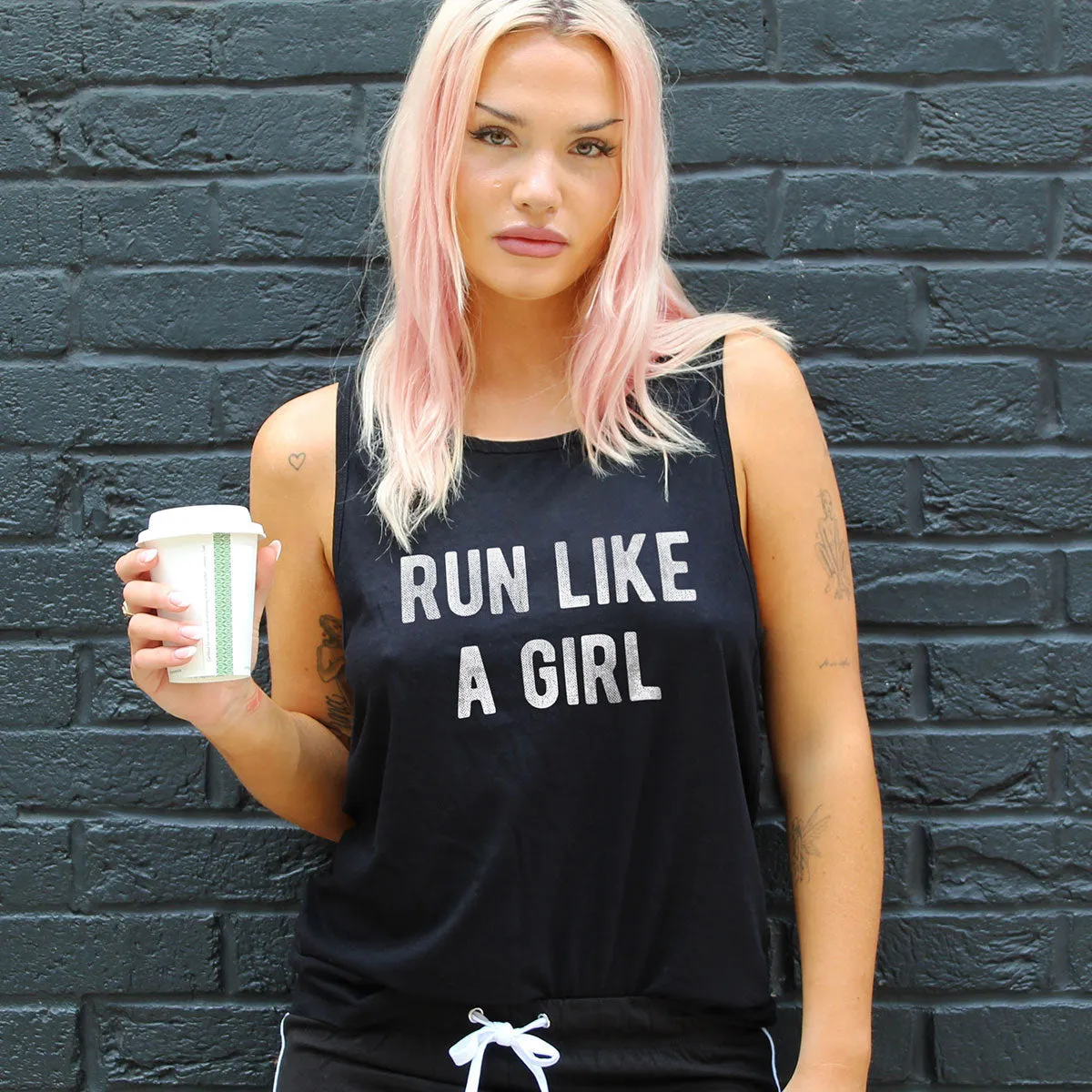 Run Like A Girl Tank Top sold by The Spark Company product image thumbnail 2