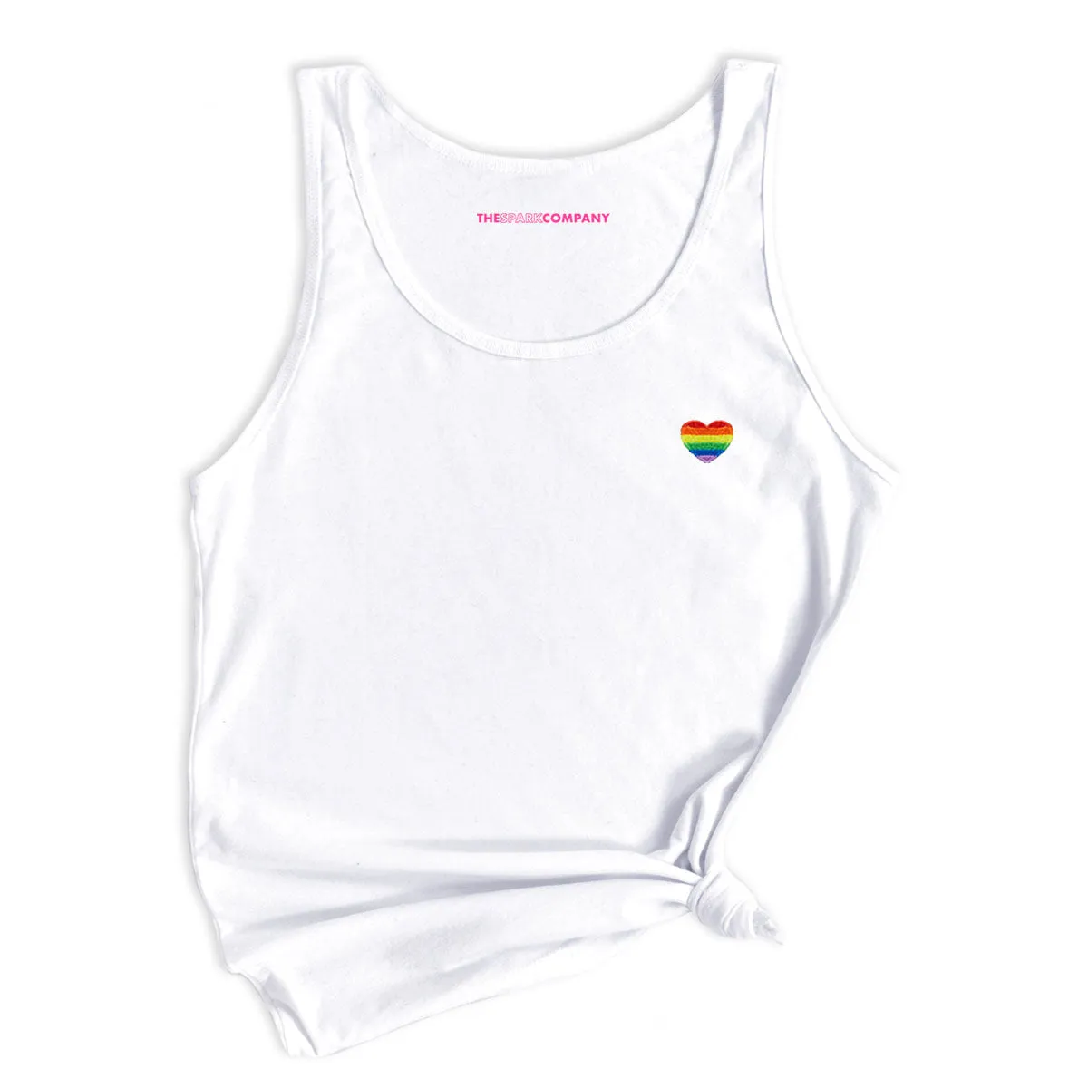 Rainbow Heart Embroidery Detail Tank Top sold by The Spark Company product image thumbnail 2