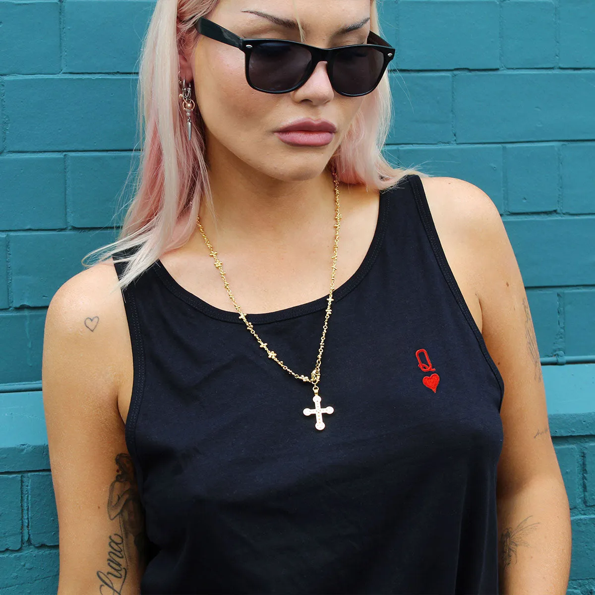 Queen Tiny Embroidery Detail Tank Top sold by The Spark Company product image thumbnail 2