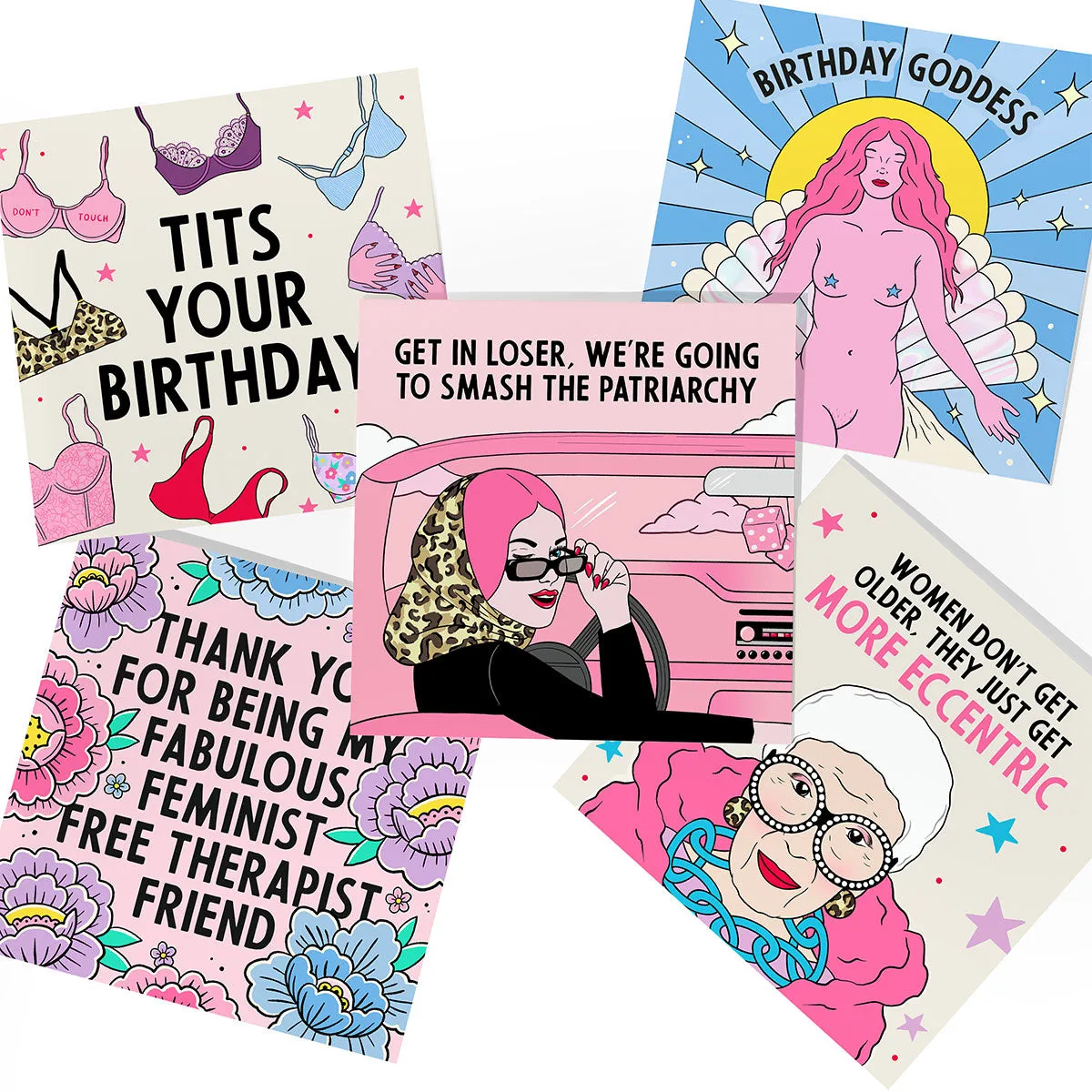 Feminist Greeting Cards (5 Pack) sold by The Spark Company