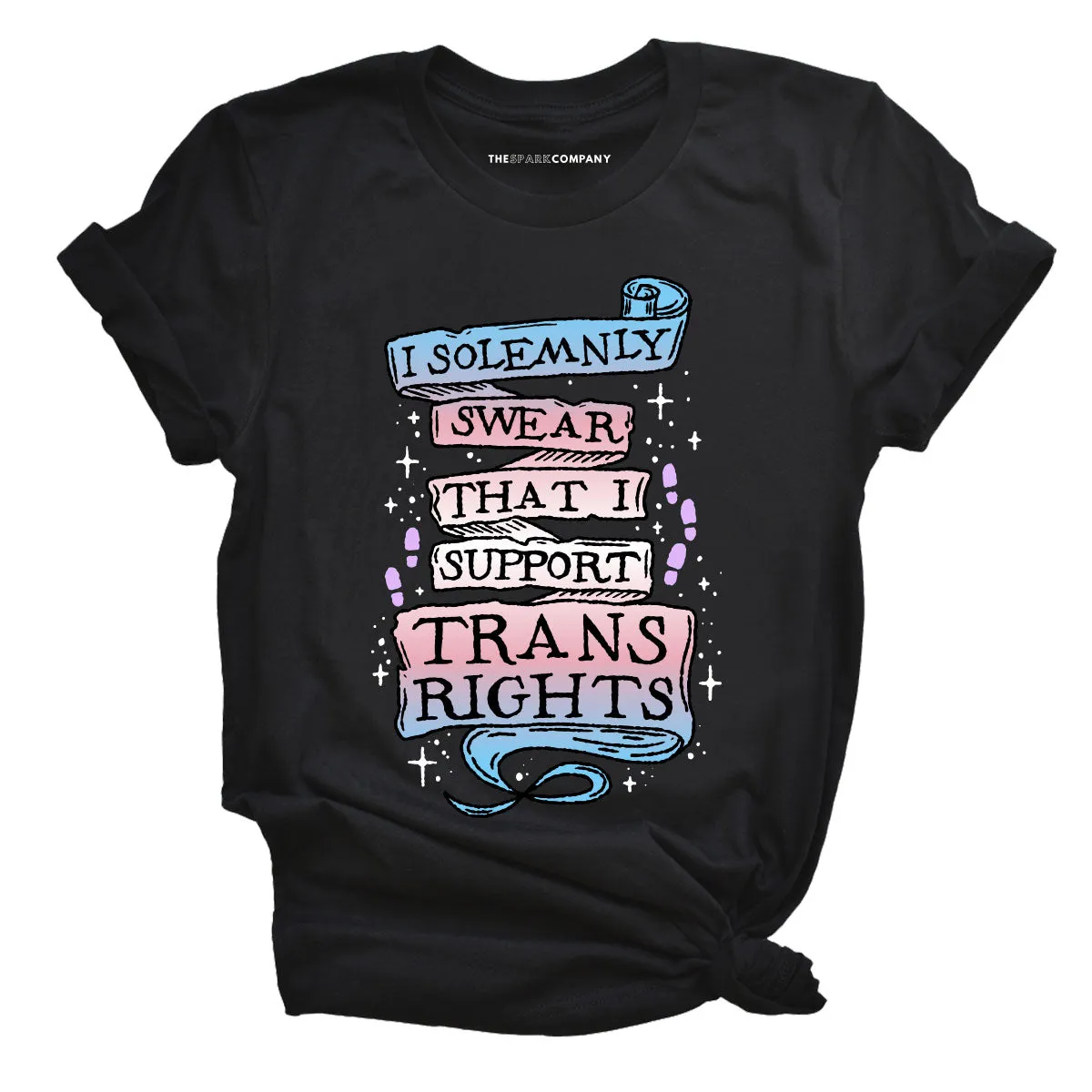 I Solemnly Swear That I Support Trans Rights T-Shirt sold by The Spark Company product image thumbnail 4