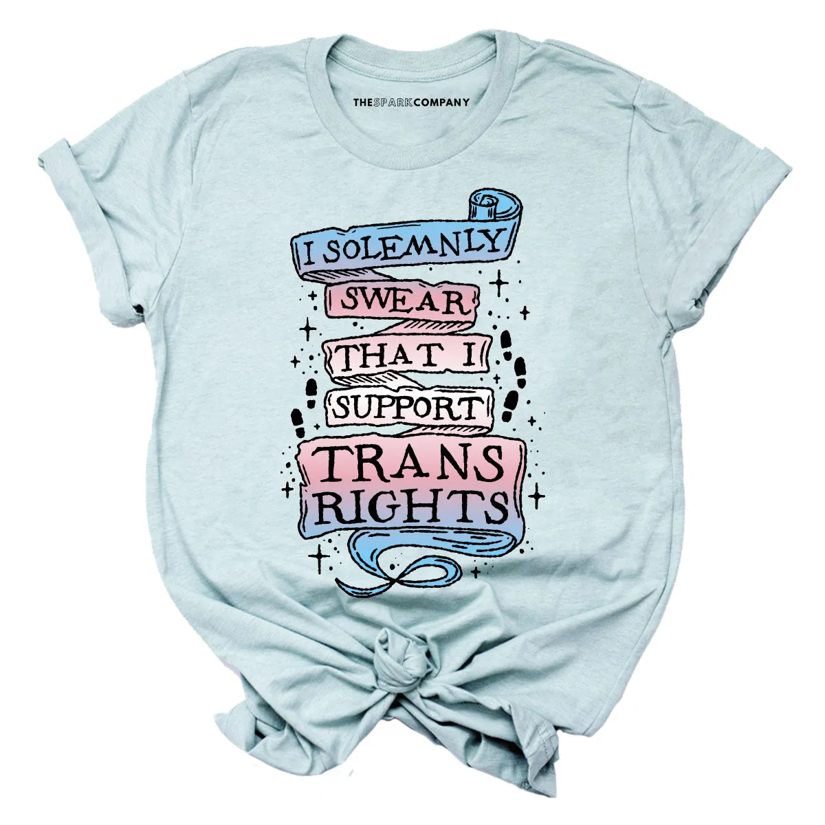 I Solemnly Swear That I Support Trans Rights T-Shirt sold by The Spark Company product image thumbnail 3
