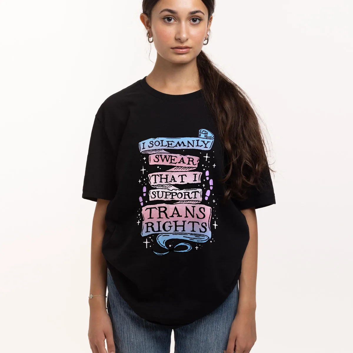 I Solemnly Swear That I Support Trans Rights T-Shirt sold by The Spark Company product image thumbnail 5
