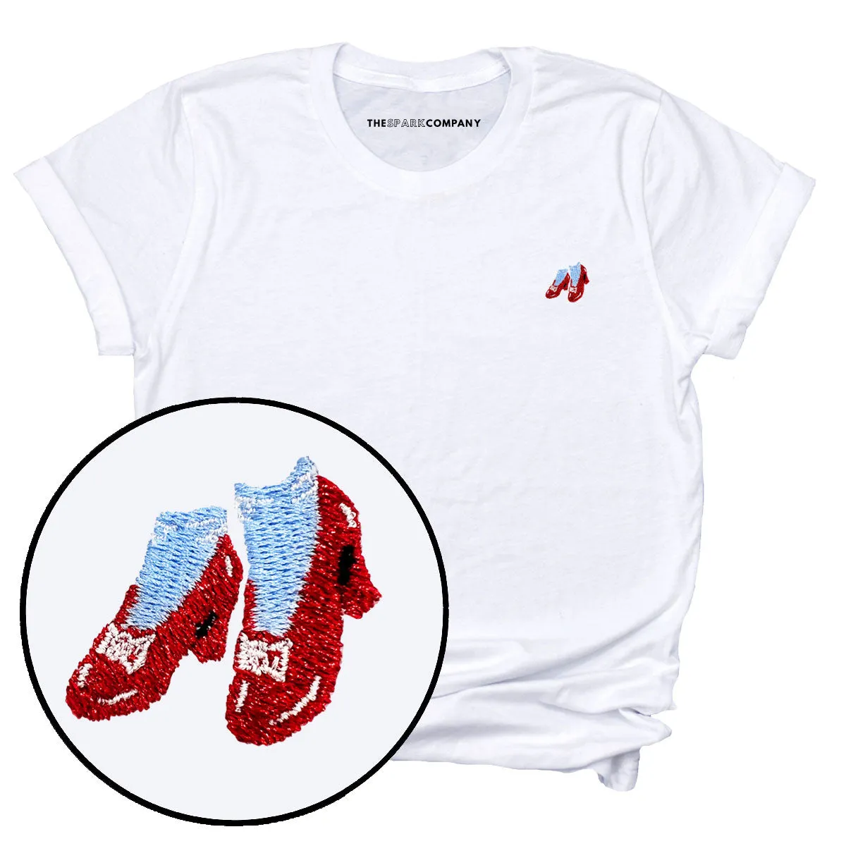 Ruby Slippers Embroidery Detail T-Shirt sold by The Spark Company