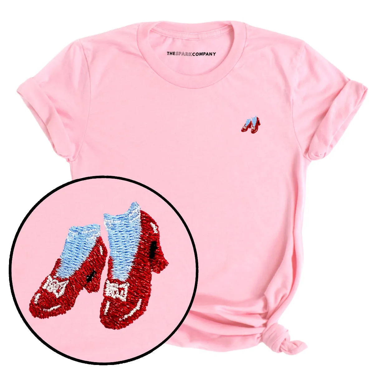 Ruby Slippers Embroidery Detail T-Shirt sold by The Spark Company product image thumbnail 3