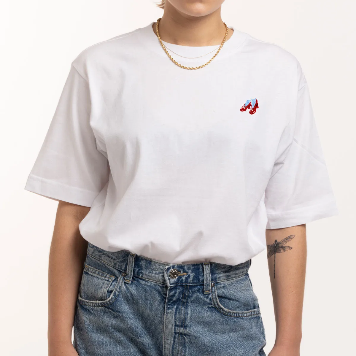 Ruby Slippers Embroidery Detail T-Shirt sold by The Spark Company product image thumbnail 2