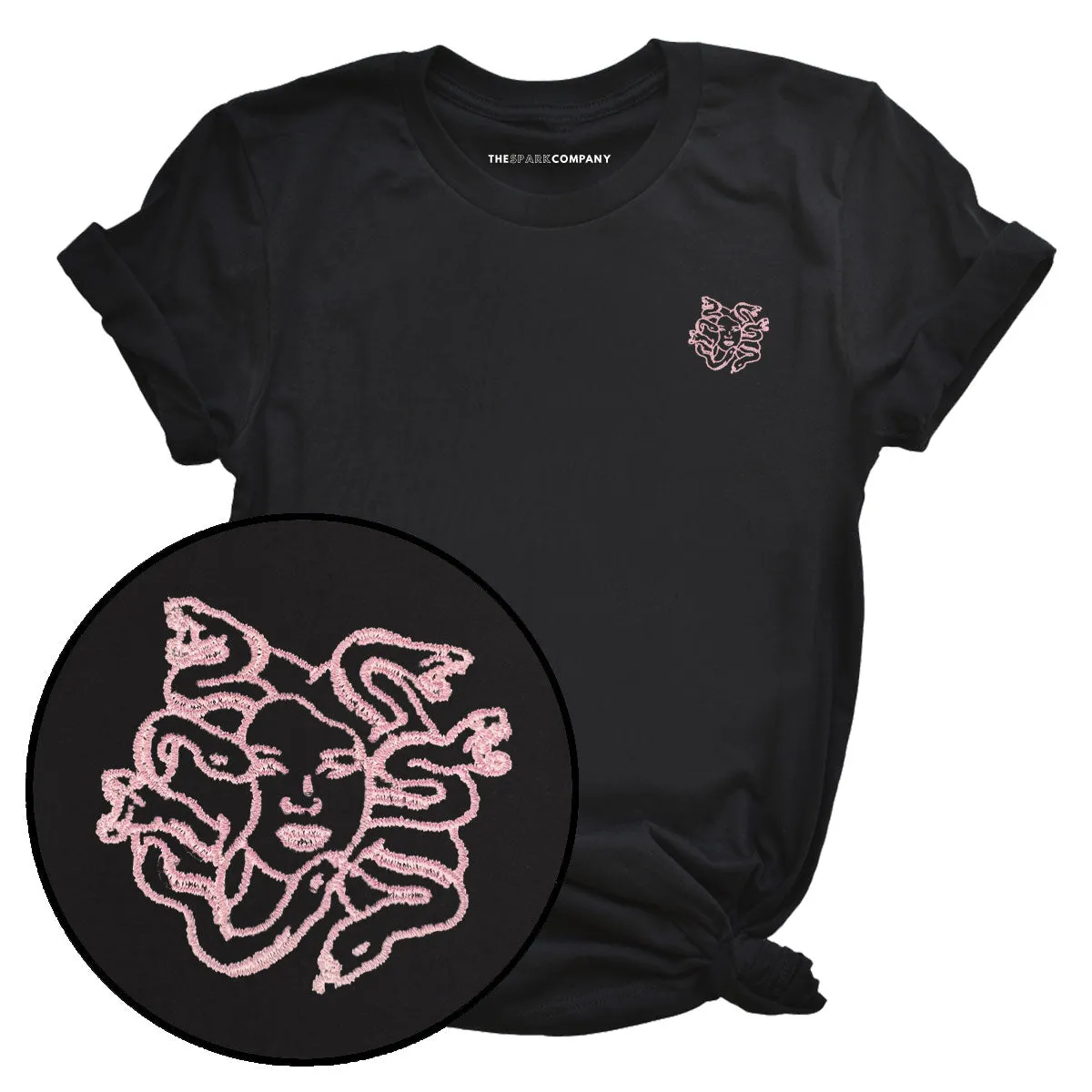 Medusa Embroidery Detail T-Shirt sold by The Spark Company product image thumbnail 4