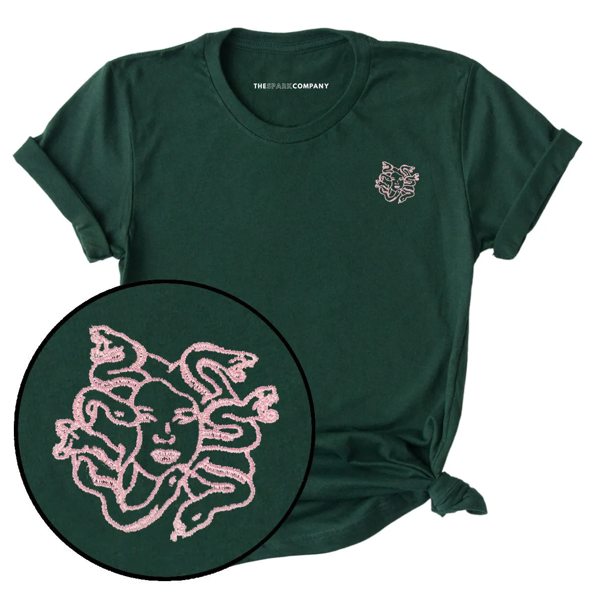 Medusa Embroidery Detail T-Shirt sold by The Spark Company product image thumbnail 2