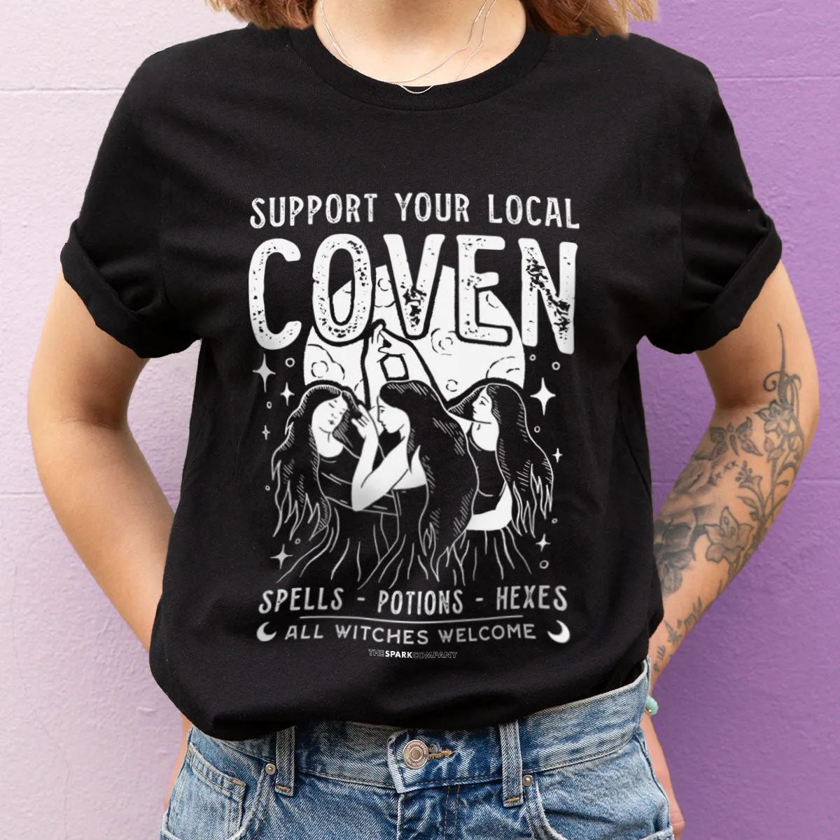Support Your Local Coven T-Shirt sold by The Spark Company product image thumbnail 2