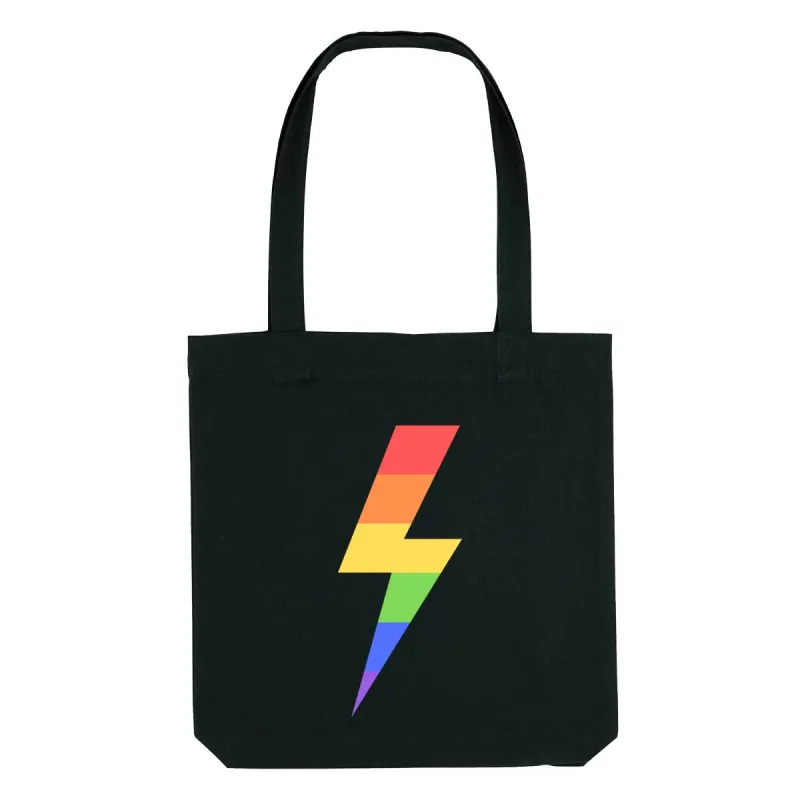 Rainbow Lightning Bolt Strong As Hell Tote Bag sold by The Spark Company