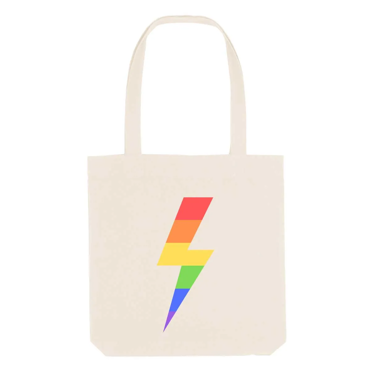 Rainbow Lightning Bolt Strong As Hell Tote Bag sold by The Spark Company product image thumbnail 2
